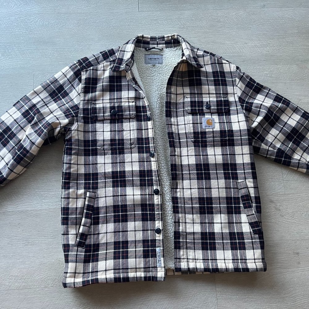 Carhartt WIP Check Faux-Shearling Lined Shirt Jacket